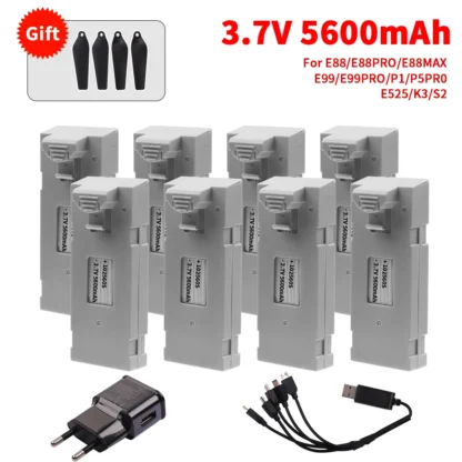 Accesorio de batería de 3,7 V y 5600Mah para Dron teledirigido, E88, E88PRO, E99, K3, Ls-E525, E525 PRO, Mini Uav