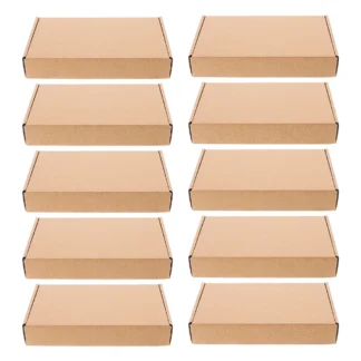Cajas de envío de papel de cartón Kraft para cartón, embalaje marrón para pequeñas empresas, 10 Uds.