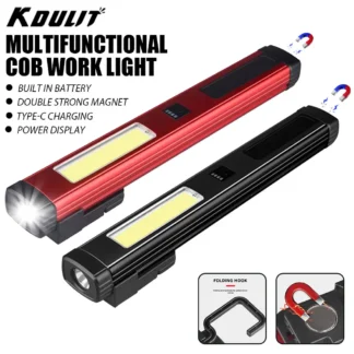Reflector LED de emergencia portátil, Lámpara de trabajo COB, linterna LED recargable por USB con imán fuerte, lámpara colgante para acampar