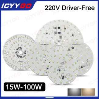1 Uds. LED 15W 18W 24W 40W 80W 100W AC220-240V de alta potencia No necesita controlador SMD2835 cuentas de lámpara DIY PCB bombilla LED redonda para iluminación