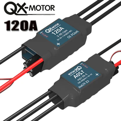 QX-MOTOR 120A ESC 3-6S lipo 5A BEC controlador electrónico de velocidad sin escobillas para Motor sin escobillas EDF de 80mm 90mm