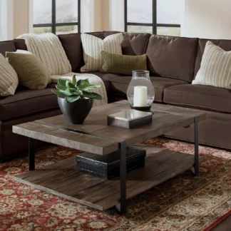 Alaterre-mesa de centro de madera reciclada, 48 ", marrón