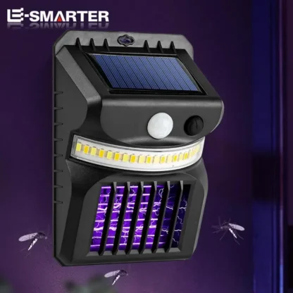 Luz Solar para exteriores y lámpara antimosquitos con función de Control de mosquitos, Sensor infrarrojo, luz de carretera impermeable para jardín
