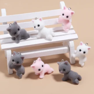Dijes de gato tumbado 3D, colgante de gato de resina para pulsera Diy, collar, pendientes, llavero, accesorios hechos a mano, suministros, 30 piezas