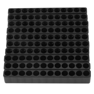 Caja portapuntas de destornillador de 12 agujeros, bloque negro para mango de seis ángulos de 6,35mm, 10 Uds.
