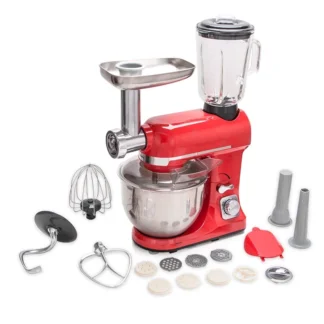 Mezclador de alimentos eléctrico multifuncional 3 en 1 para el hogar, cocina, 5L, 120v, 6 velocidades con taza de jugo, picadora de carne, batidora de alimentos con soporte