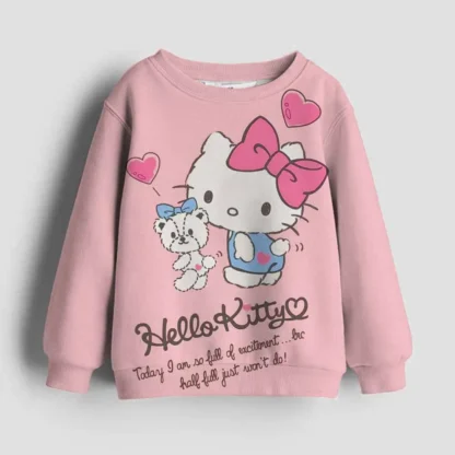 Sweatshirts Winter Children's Clothes Hello Kitty Kuromi print Pullover Autumn Children's Long Sleeve Baby Girl Sweater Holiday