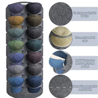 Estante organizador para gorra de béisbol, 7/14 rejillas, para puerta, soporte para sombrero de pared, organizador de almacenamiento, perchas modernas para gorras de béisbol, estante colgante