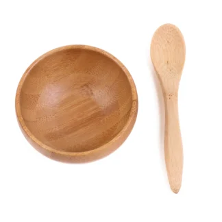 Juego de cuencos y cucharas de madera de bambú ecológico Natural, Kit de herramientas de bricolaje para mascarilla Facial, suministros para el cuidado de la piel de las mujeres
