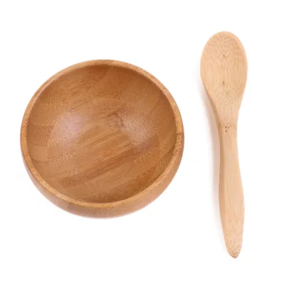 Juego de cuencos y cucharas de madera de bambú ecológico Natural, Kit de herramientas de bricolaje para mascarilla Facial, suministros para el cuidado de la piel de las mujeres