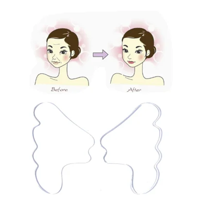 Almohadilla eliminadora de arrugas faciales, mascarilla antienvejecimiento reutilizable de silicona de grado médico para pliegues nasolabiales, previene las arrugas, parches para levantar la piel