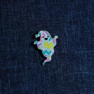 Pin de esmalte Ghosty de confeti de los 90, broche de insignia de Metal para Halloween, accesorio de joyería, regalos