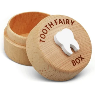 Caja de madera de Hada de los dientes, caja de almacenamiento de recuerdo de diente caído tallado en 3D, regalo para niños y niñas