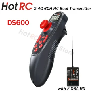 HOTRC DS600 6CH 6 canales 2,4G pantalla LCD sistema de Radio transmisor control remoto y receptor PWM 6CH para barco de pesca RC