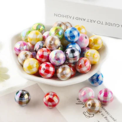 Cuentas acrílicas chapadas en 15 piezas 16MM para fabricación de llaveros, pulseras, bolígrafos, etc., productos hechos a mano