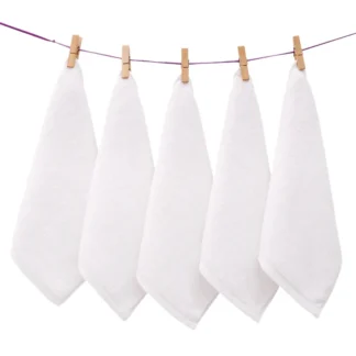 7PCS Toallas Algodón Blanco Superior Calidad del hotel Toallas de mano suaves para la cara 30X30cm