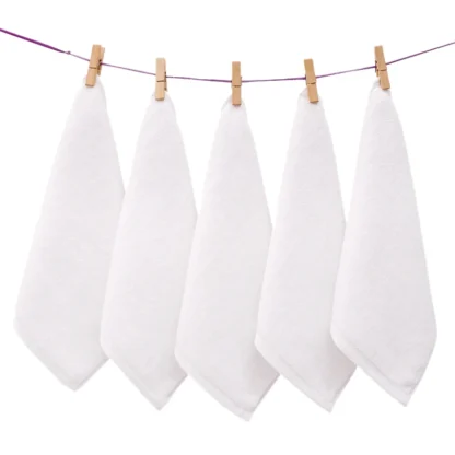 7PCS Toallas Algodón Blanco Superior Calidad del hotel Toallas de mano suaves para la cara 30X30cm
