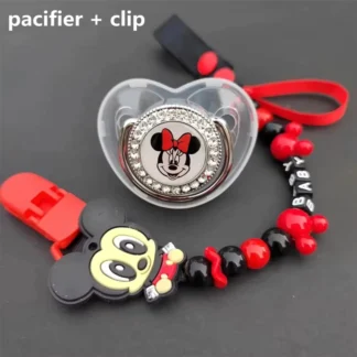 [Serie roja de productos maternos e infantiles] Chupete de lujo para bebé con clip de cadena personalizado Juguetes de cavidad para bebé de metal para recién nacidos