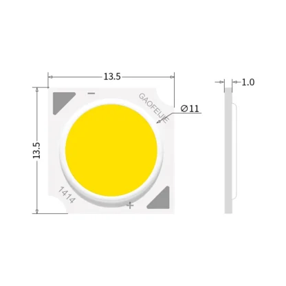 M1411 20 piezas por lote Chip de fuente LED LED COB de alta potencia 3W 5W 7W 10W lado 11mm bombilla de luz lámpara foco lámparas de luz abajo