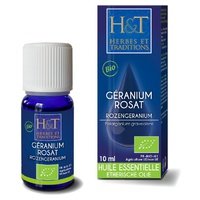 Aceite esencial de geranio rosa orgánico (Pelargonium graveolens) 10 ml de aceite esencial - Herbes & Traditions