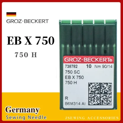 Aguja de Groz Beckert para máquina de coser, accesorio para máquina de coser con agujero de botón, 750SC, 750H, 750LG, SY6482, 08:30, ajuste, Reece S2, 10 piezas, EBX750
