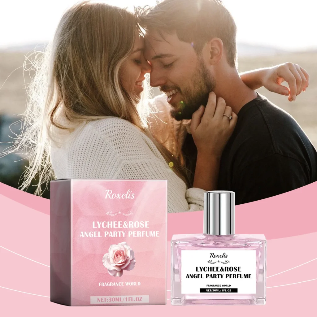 Roxelis 30ml lichi rosa aroma cuerpo Perfume Spray feromona coqueteo citas atraer fragancia refrescante encanto medianoche Perfume