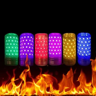 10 Uds. Luz Led de maíz rojo verde azul E14 E27 12W 16W luz LED tipo vela bombilla Led colorida atmósfera lámpara bombilla púrpura/amarillo