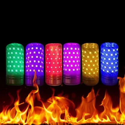 10 Uds. Luz Led de maíz rojo verde azul E14 E27 12W 16W luz LED tipo vela bombilla Led colorida atmósfera lámpara bombilla púrpura/amarillo