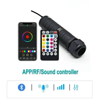 Uso del coche DC12V 6W RGB LED motor de fibra óptica RF control remoto fuente de luz LED de estrella luz de techo aplicación y Control de música SKY DIY