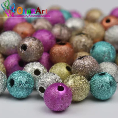 Cuentas acrílicas antiarrugas de colores mezclados, 4/6/8/10/12/14/18/20MM, pendientes DIY, pulsera, collar, fabricación de joyas