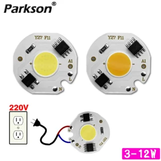 CHIP LED Y27 de 4 piezas, 220V, 12W, 9W, 7W, 5W, 3W, COB, matriz de lámpara, sin necesidad de controlador, reflector de iluminación puntual, iluminación para exteriores