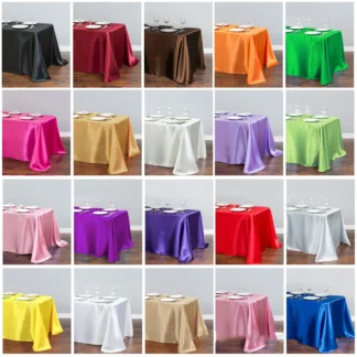 Mantel rectangular de satén para fiesta, decoración del hogar, banquete, boda, 10 unidades