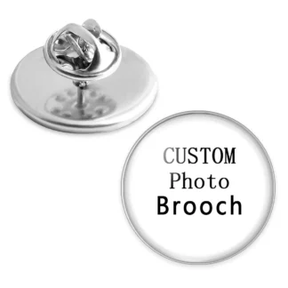 Broches de fotos personalizados para hombres y mujeres, cabujón de vidrio, acero inoxidable, mochila, botón de solapa, insignias, broche, regalo