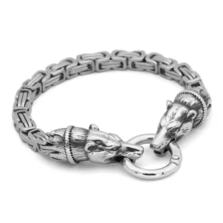 Pulsera de cabeza de oso de acero inoxidable para hombre, cadena de titanio para hombre, longitud opcional de 19cm, 21cm, 23cm, nueva