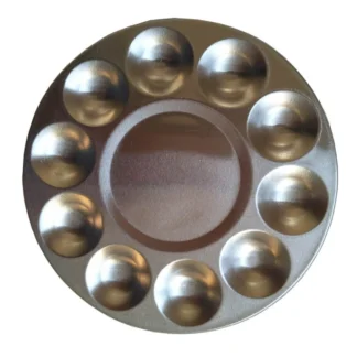 Paleta Circular de aluminio de 10 agujeros, bandeja de dibujo de pintura artística, paletas de colores para pintura al óleo, paleta de acuarela, suministros de oficina