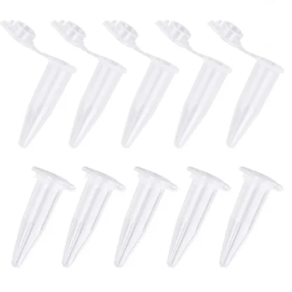 Mini tubos de centrífuga de 1000 Ml, viales de centrífuga de plástico transparente con tapa plana, 1,5 Uds.