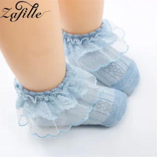 PROWOWO-Calcetines antideslizantes de encaje para niña, medias de algodón para bebé recién nacido de 0 a 7 años, primavera y otoño, 2023