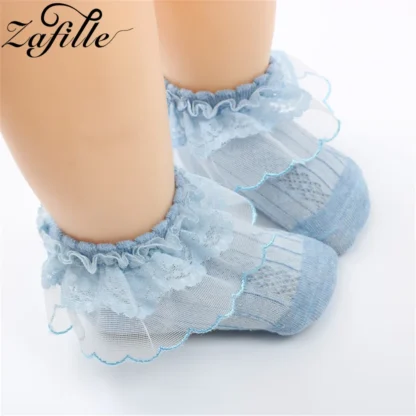PROWOWO-Calcetines antideslizantes de encaje para niña, medias de algodón para bebé recién nacido de 0 a 7 años, primavera y otoño, 2023