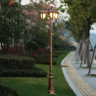 (H≈2.6M) Luces de paisaje europeo Luces de jardín antiguas 2/3 Faros Iluminación de ingeniería de jardín de carretera de parque