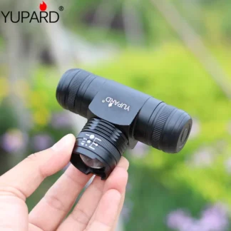 YUPARD-faro delantero LED T6, linterna frontal con Zoom de 1000Lum, Ajuste de entrada/salida, 5 modos, impermeable, batería recargable 3x AAA 1x18650