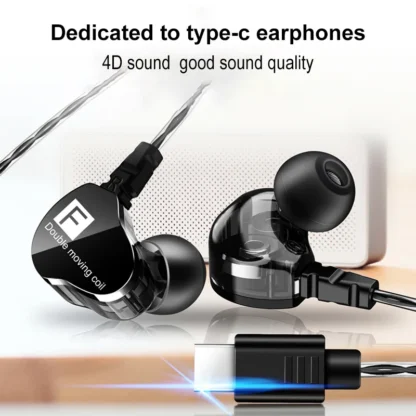 Fenge-auriculares intrauditivos F4 con cable tipo C, cascos con Subwoofer de graves, HIFI, 4D, calidad de sonido, música, deporte, para Xiaomi, Huawei GT