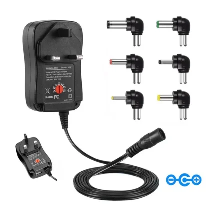 Adaptador de fuente de alimentación ajustable Universal, cargador de 3V, 4,5 V, 5V, 6V, 7,5 V, 9V, 12V, 2,1 a, 30W, para tira de bombilla LED CCTV