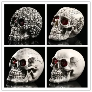 Esqueleto humano Led, Cráneo Albuginea, modelo de resina de Embryo blanco, enseñanza de arte realista médico, cráneo humano, decoración de Halloween para Bar