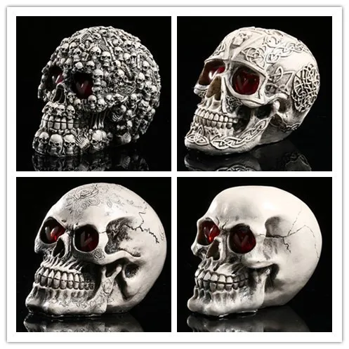 Esqueleto humano Led, Cráneo Albuginea, modelo de resina de Embryo blanco, enseñanza de arte realista médico, cráneo humano, decoración de Halloween para Bar