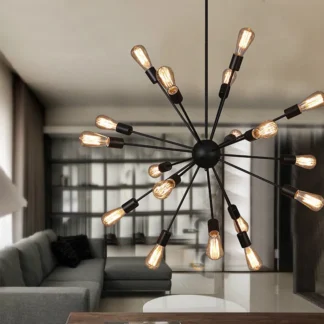 Bombillas Edison, candelabro Industrial Vintage, luz de araña para Loft E27 12/16/18/20, lámpara sputnik de cabeza, luz rústica para restaurante y Bar