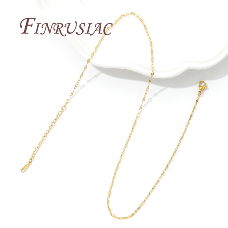 Cadena de acero inoxidable para collar, cadenas ajustables doradas con cierre de langosta para fabricación de joyas, suministros, accesorios DIY