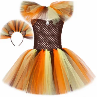 Disfraz del Rey León para niñas, conjunto de ropa con tutú de princesa para fiesta de vacaciones, Cosplay de animales de fantasía, Carnaval y Halloween