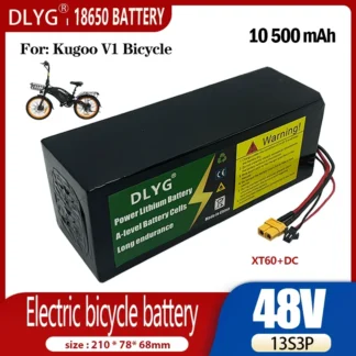 Batería de iones de litio 48V 13S3P 54,6V 10500mah adecuada para Kugoo V1, BMS incorporado