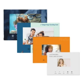 Personalizado. El mejor vendedor A5, reproductor de publicidad de papel negro, pulgadas, vídeo, música, libro de fotos, folleto LCD, folleto de vídeo de negocios