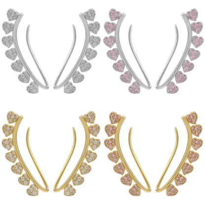 ZHUKOU-pendientes de cristal con Clip para la oreja para mujer, aretes sin perforaciones, color dorado, VE622